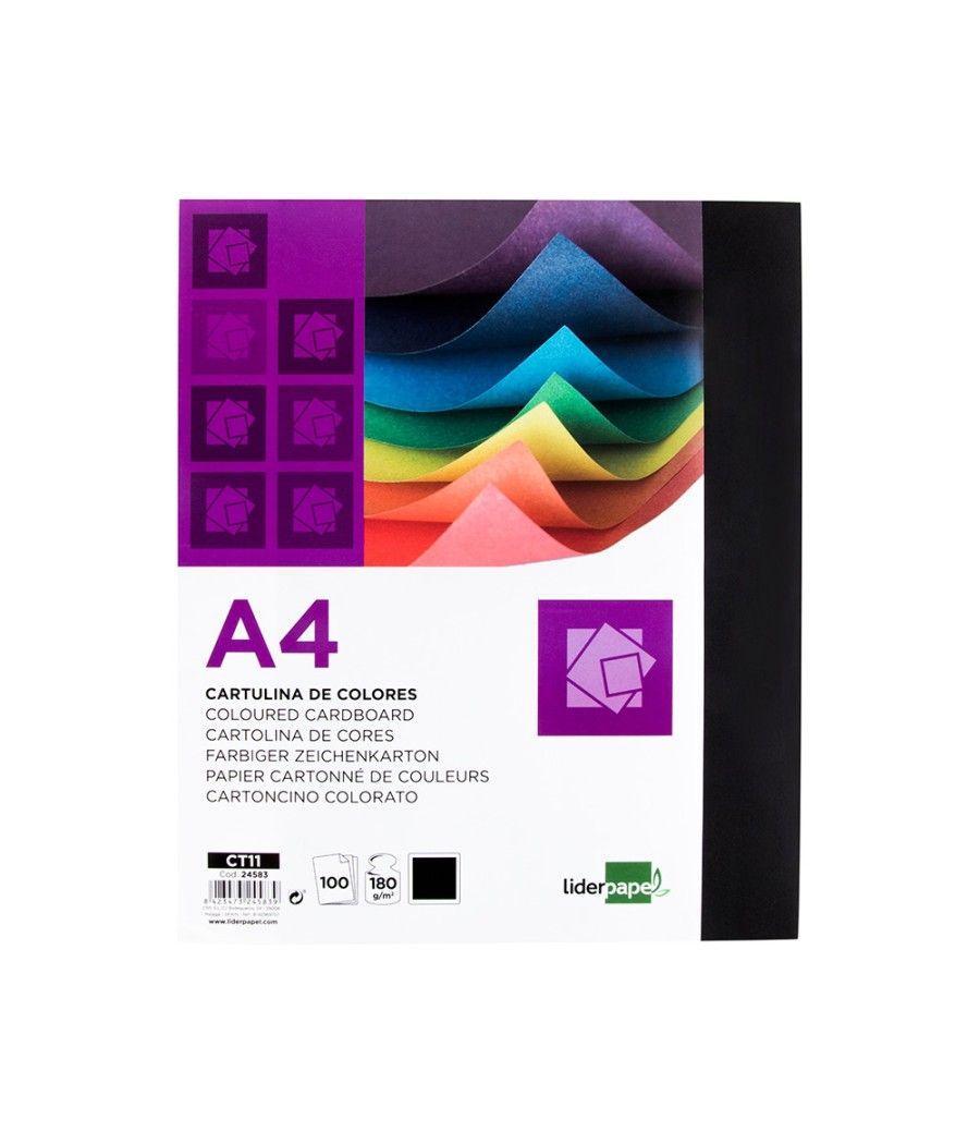 Cartulina liderpapel a4 180g/m2 negro paquete de 100 hojas - Imagen 4