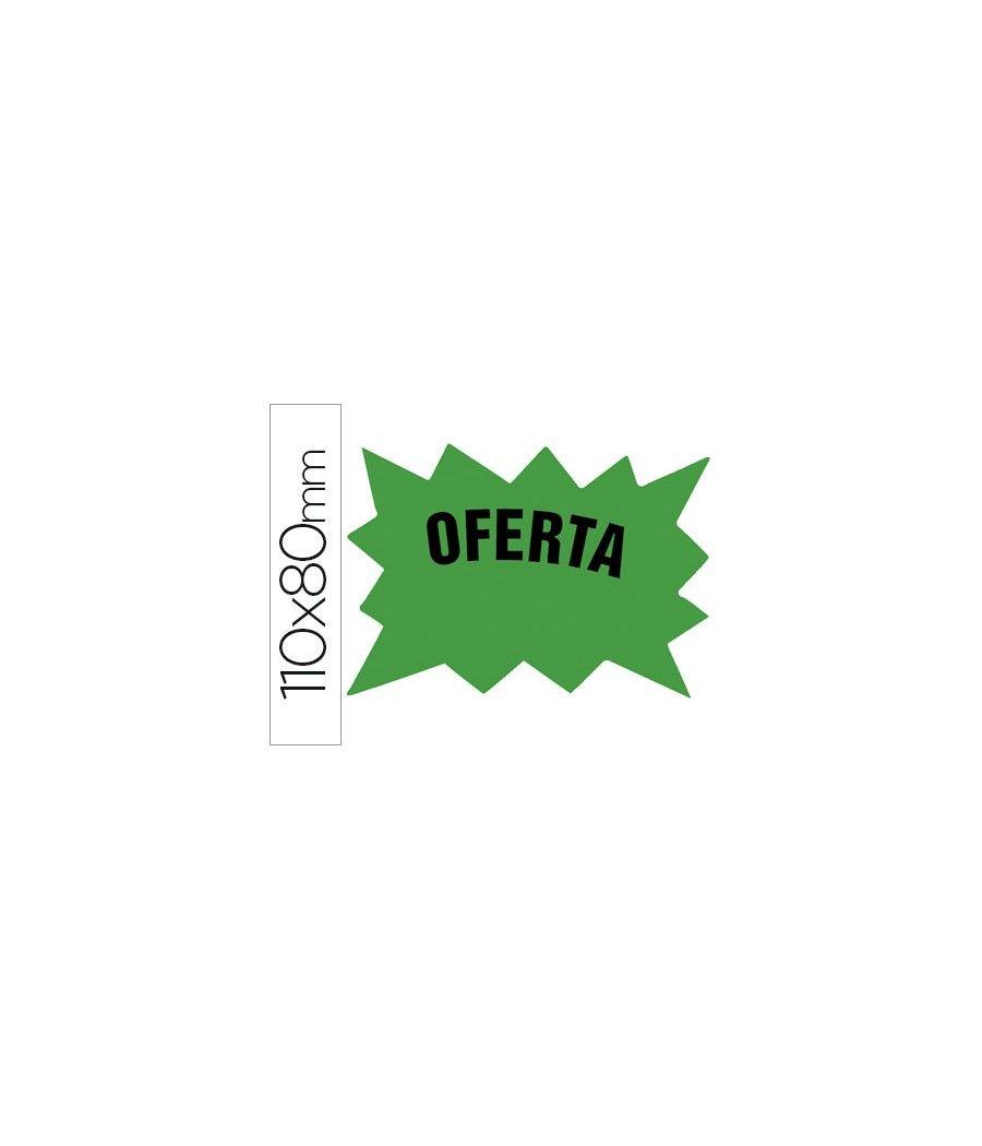 Cartel cartulina etiquetas marcaprecios verde fluorescente 110x80 mm -bolsa de 50 etiquetas - Imagen 2