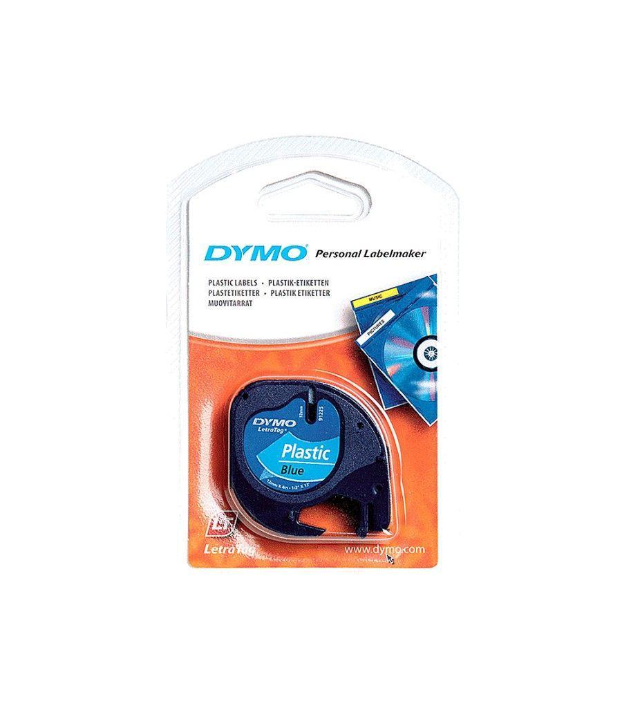 Cinta dymo 12mmx4mt -negro/ultra azul para maquina letratag - Imagen 3