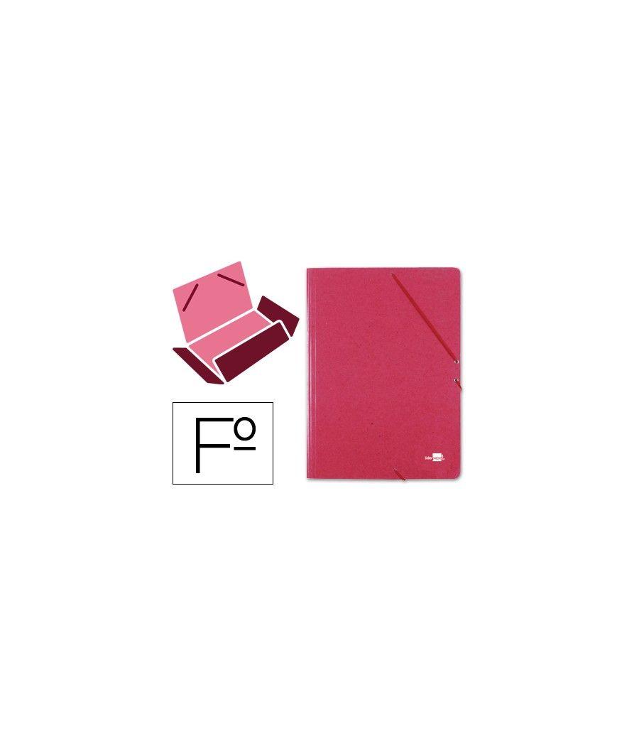 Carpeta liderpapel gomas folio 3 solapas cartón prespan roja pack 10 unidades - Imagen 2