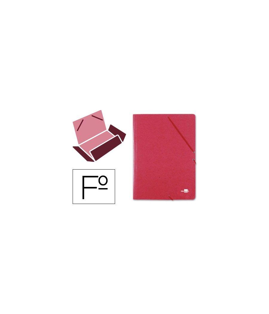 Carpeta liderpapel gomas folio 3 solapas cartón simil prespan roja pack 10 unidades - Imagen 2