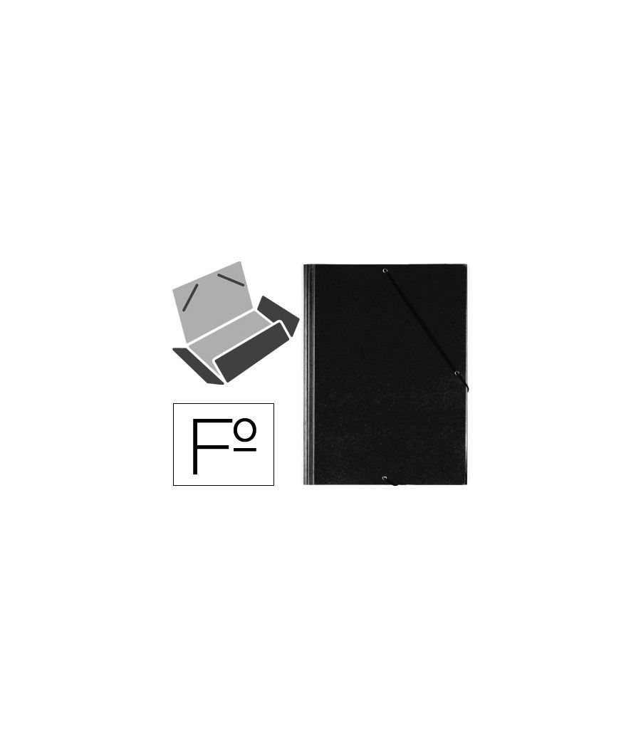 Carpeta gomas solapas plástico saro folio negra - Imagen 2