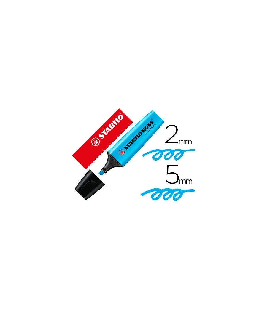 Rotulador stabilo boss fluorescente 70 azul pack 10 unidades - Imagen 2