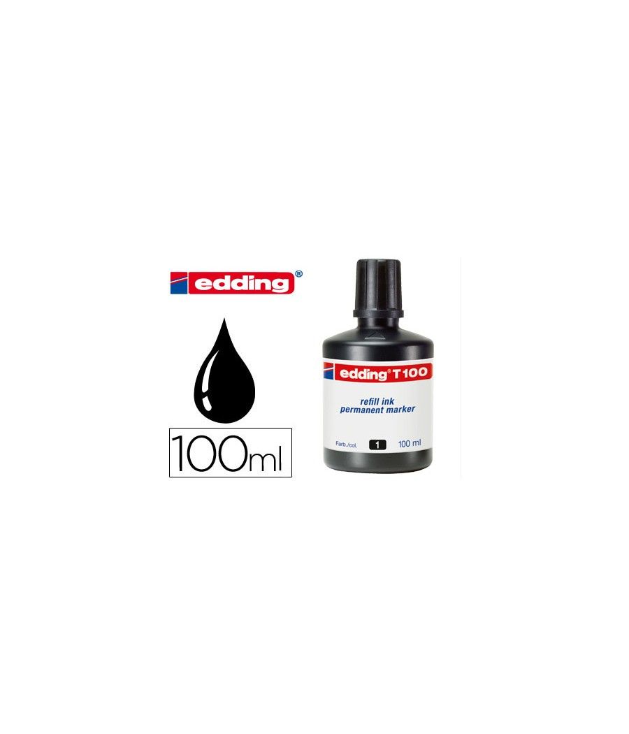 Tinta rotulador edding t-100 negro frasco de 100 ml - Imagen 2