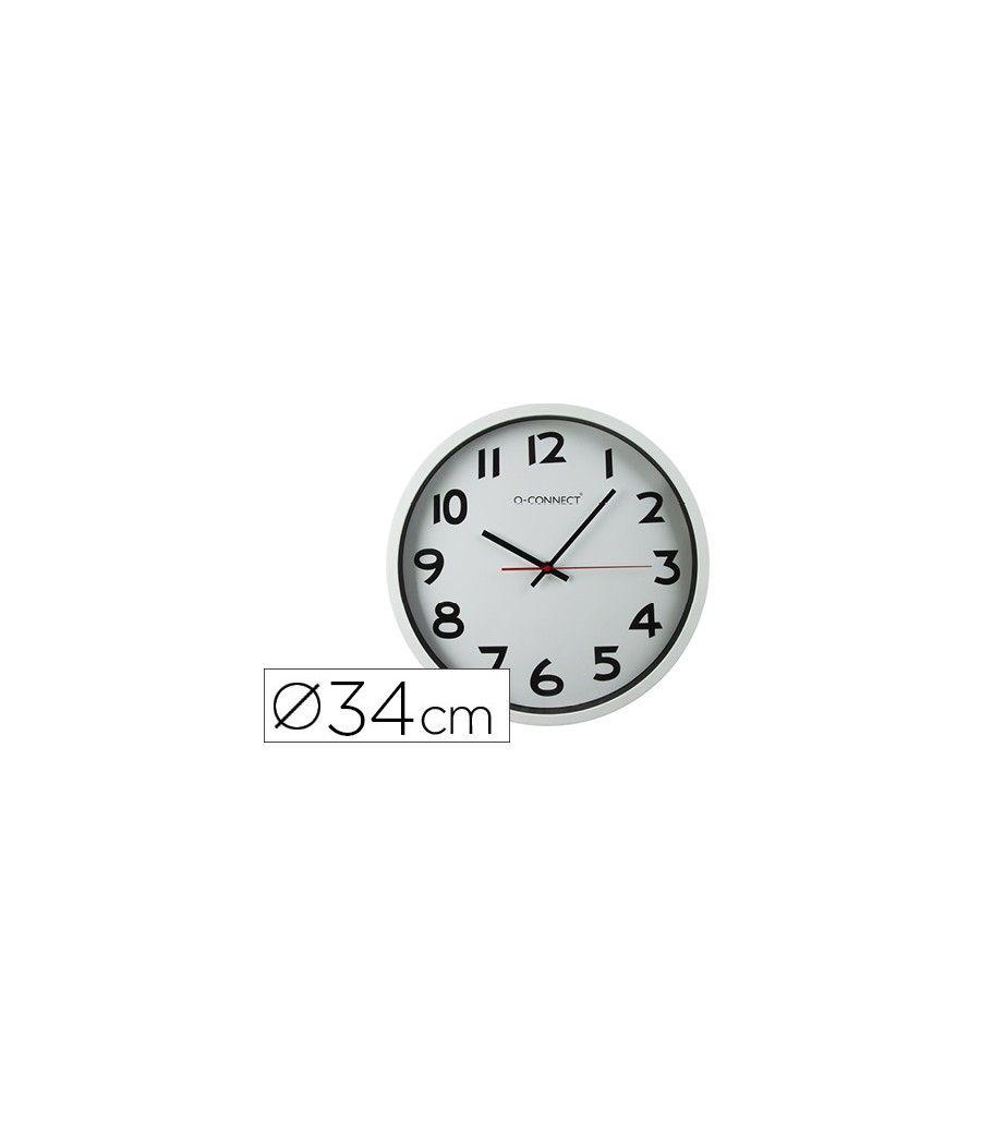Reloj q-connect de pared plástico oficina redondo 34 cm marco blanco - Imagen 2