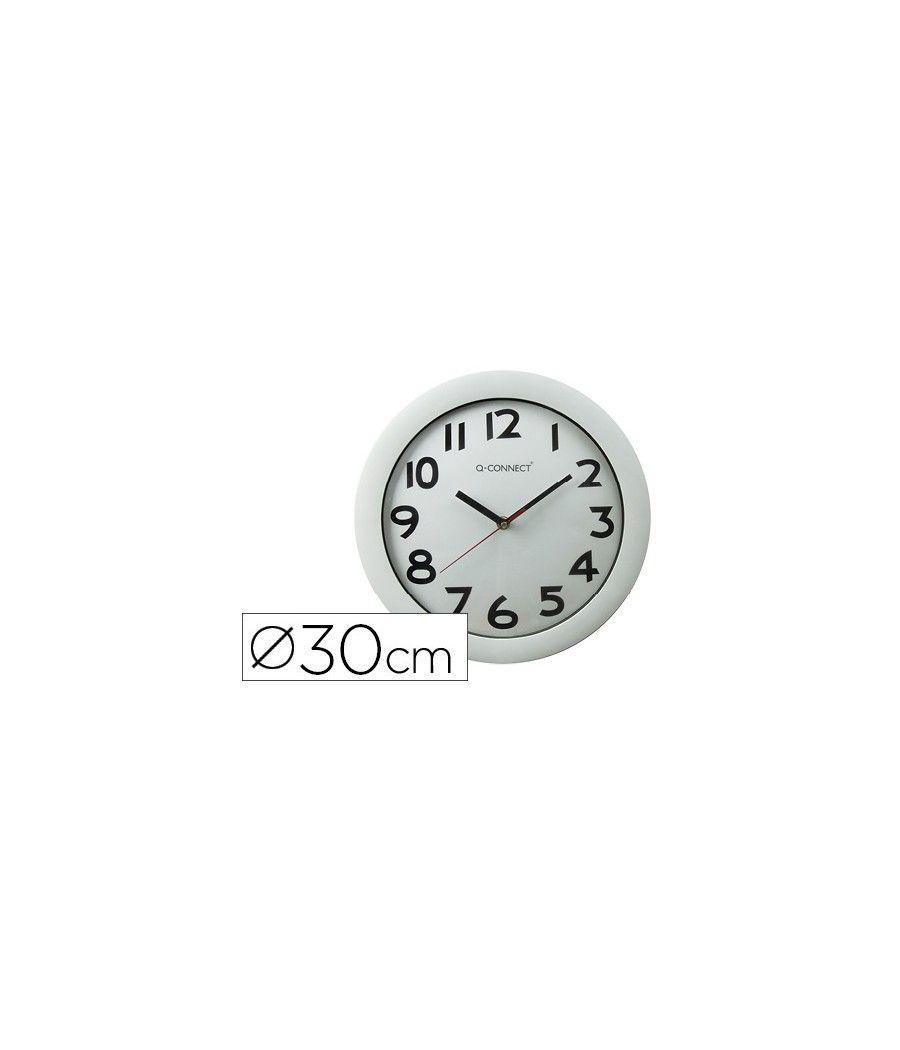 Reloj q-connect de pared plástico oficina redondo 30 cm marco blanco - Imagen 2