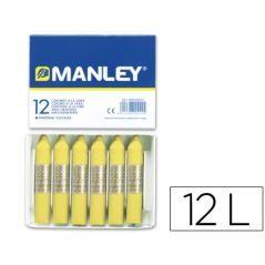 Lápices cera manley unicolor amarillo claro n.4 caja de 12 unidades - Imagen 2