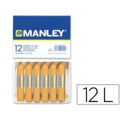 Lápices cera manley unicolor ocre n.26 caja de 12 unidades - Imagen 2