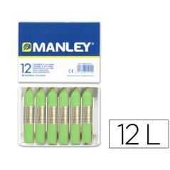 Lápices cera manley unicolor verde amarillento n.22 caja de12 unidades - Imagen 2