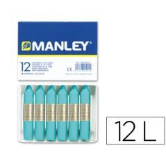Lápices cera manley unicolor azul turquesa n.16 caja de 12 unidades - Imagen 2