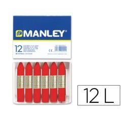 Lápices cera manley unicolor rojo escarlata n.9 caja de 12 unidades - Imagen 2