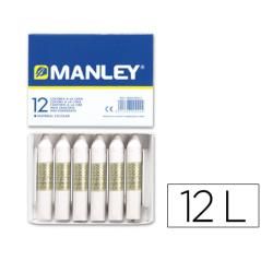 Lápices cera manley unicolor blanco n.1 caja de 12 unidades