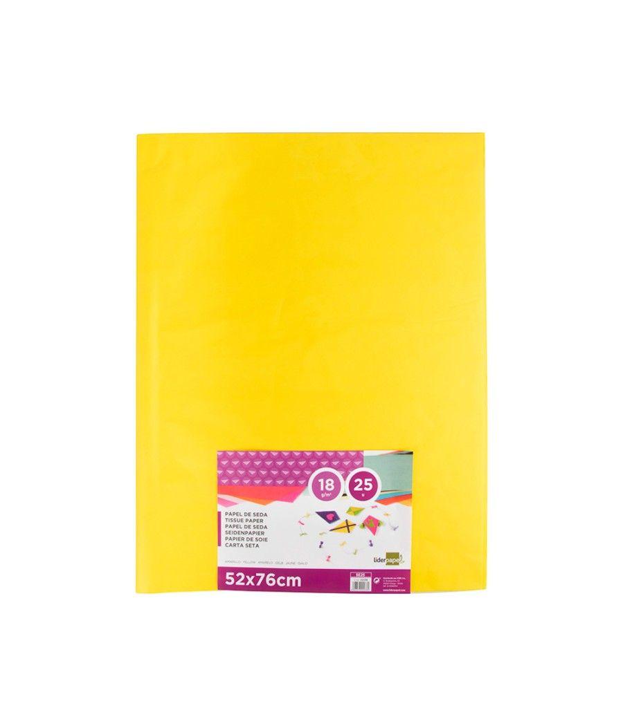 Papel seda liderpapel amarillo 52x76 cm 18 gr -paquete de 25 hojas - Imagen 3