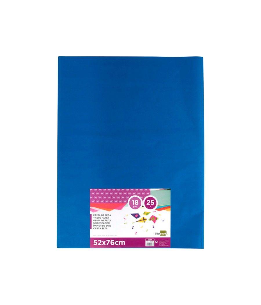 Papel seda liderpapel azul 52x76 cm 18 gr -paquete de 25 hojas - Imagen 3