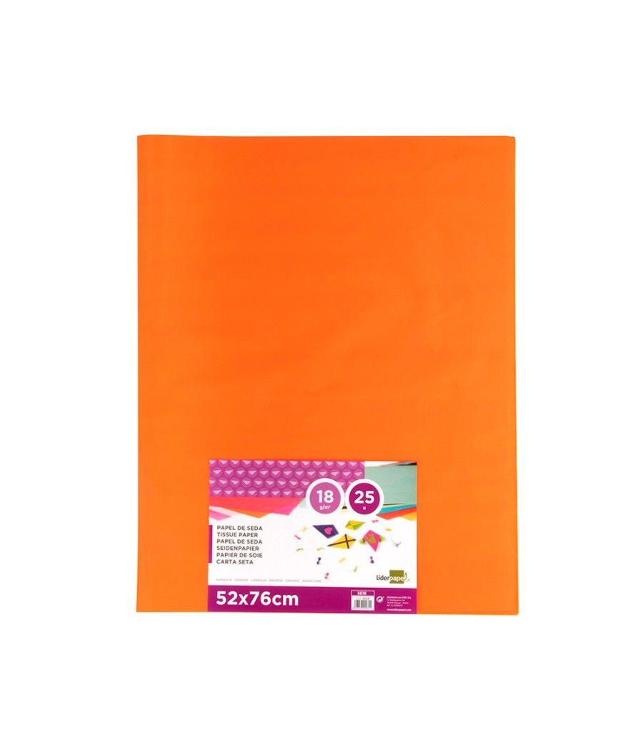 Papel seda liderpapel naranja 52x76 cm 18 gr -paquete de 25 hojas - Imagen 3