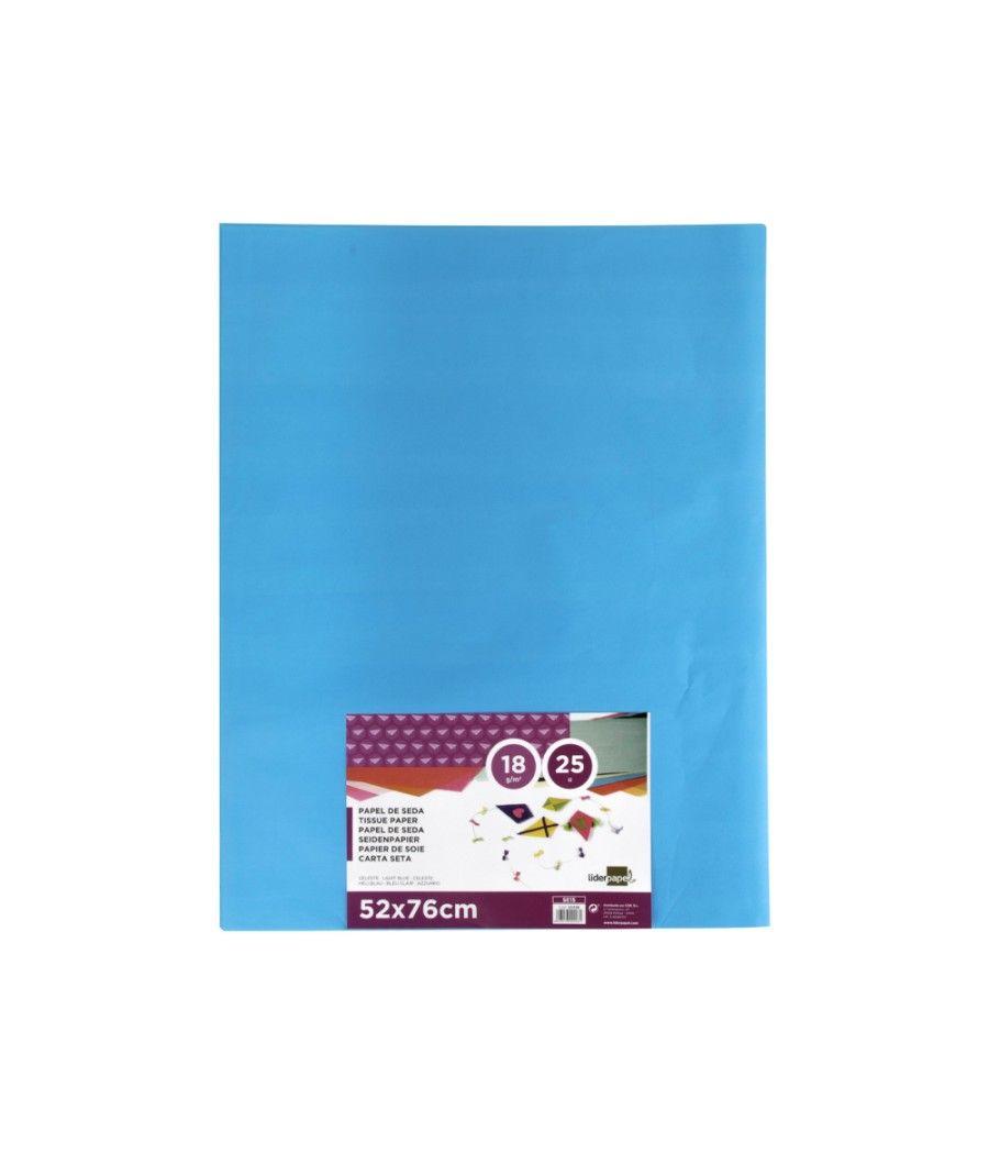 Papel seda liderpapel celeste 52x76 cm 18 gr -paquete de 25 hojas - Imagen 3