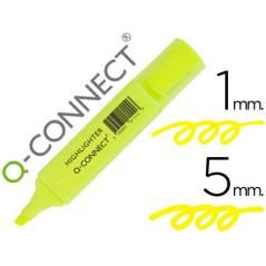 Rotulador q-connect fluorescente amarillo punta biselada PACK 10 UNIDADES