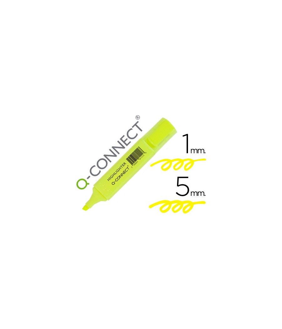 Rotulador q-connect fluorescente amarillo punta biselada pack 10 unidades - Imagen 2