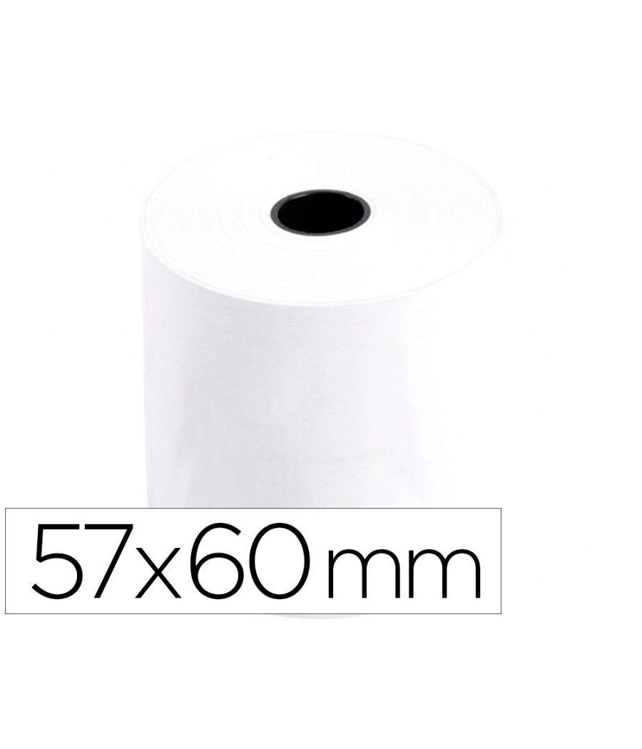 Rollo sumadora termico q-connect 57 mm ancho x 60 mm diametro sin bisfenol a pack 10 unidades - Imagen 2