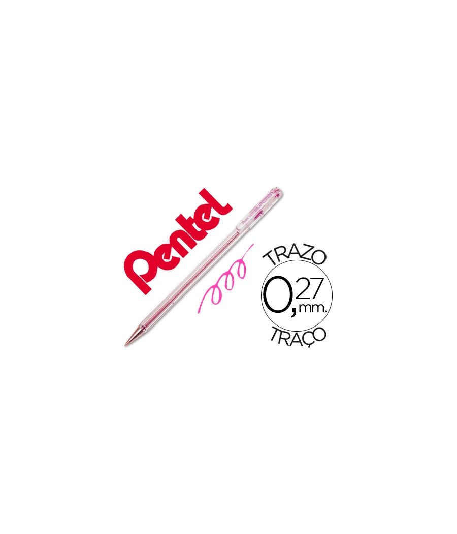 Bolígrafo pentel bk-77 p rosa pack 12 unidades - Imagen 2