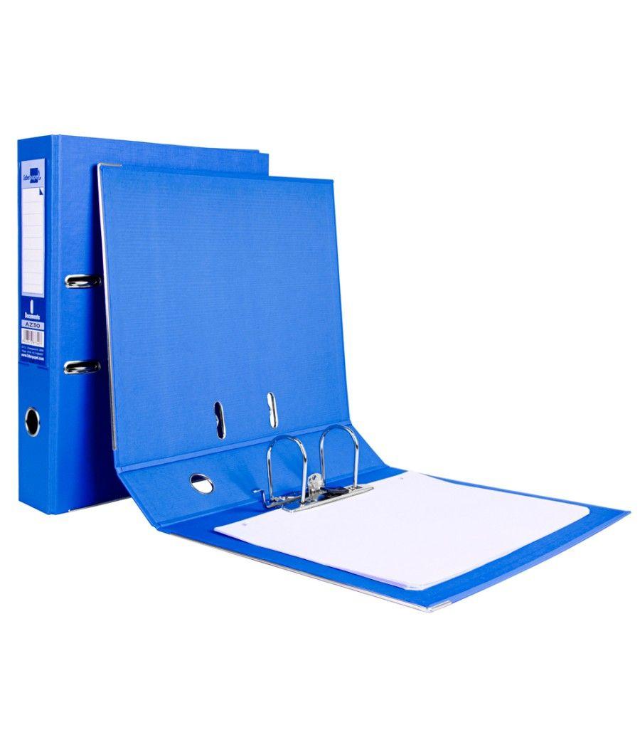 Archivador de palanca liderpapel folio documenta forrado pvc con rado lomo 75mm azul compresor metélico - Imagen 3