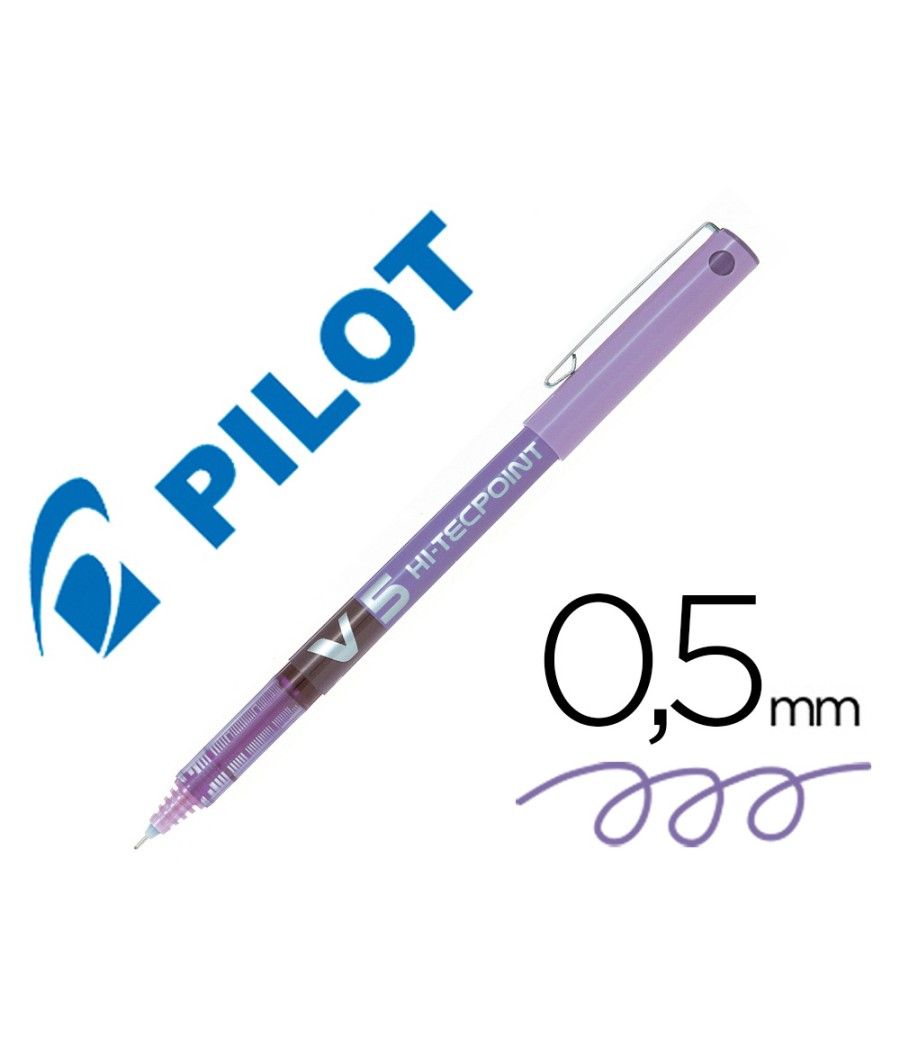 Rotulador pilot punta aguja v-5 violeta 0.5 mm pack 12 unidades - Imagen 2