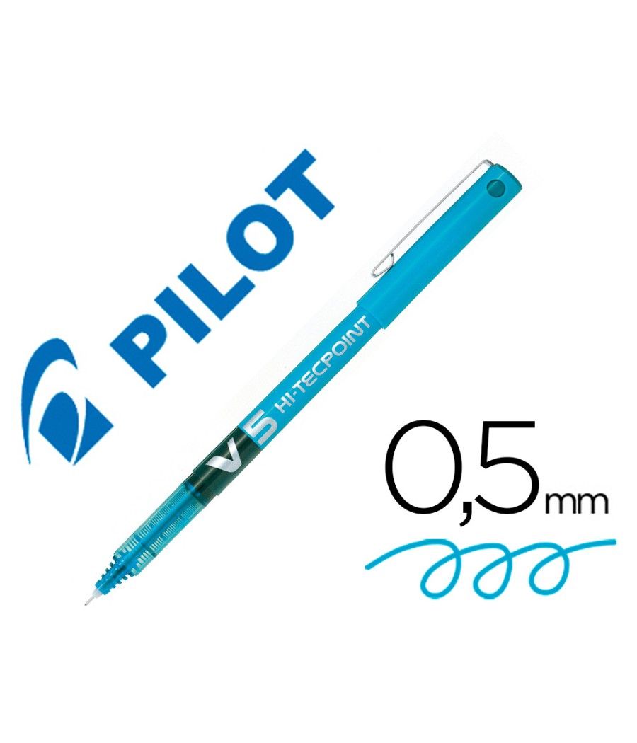 Rotulador pilot punta aguja v-5 azul claro 0.5 mm pack 12 unidades - Imagen 2