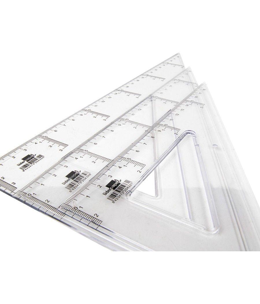 Cartabón liderpapel 30 cm plástico cristal pack 20 unidades - Imagen 5