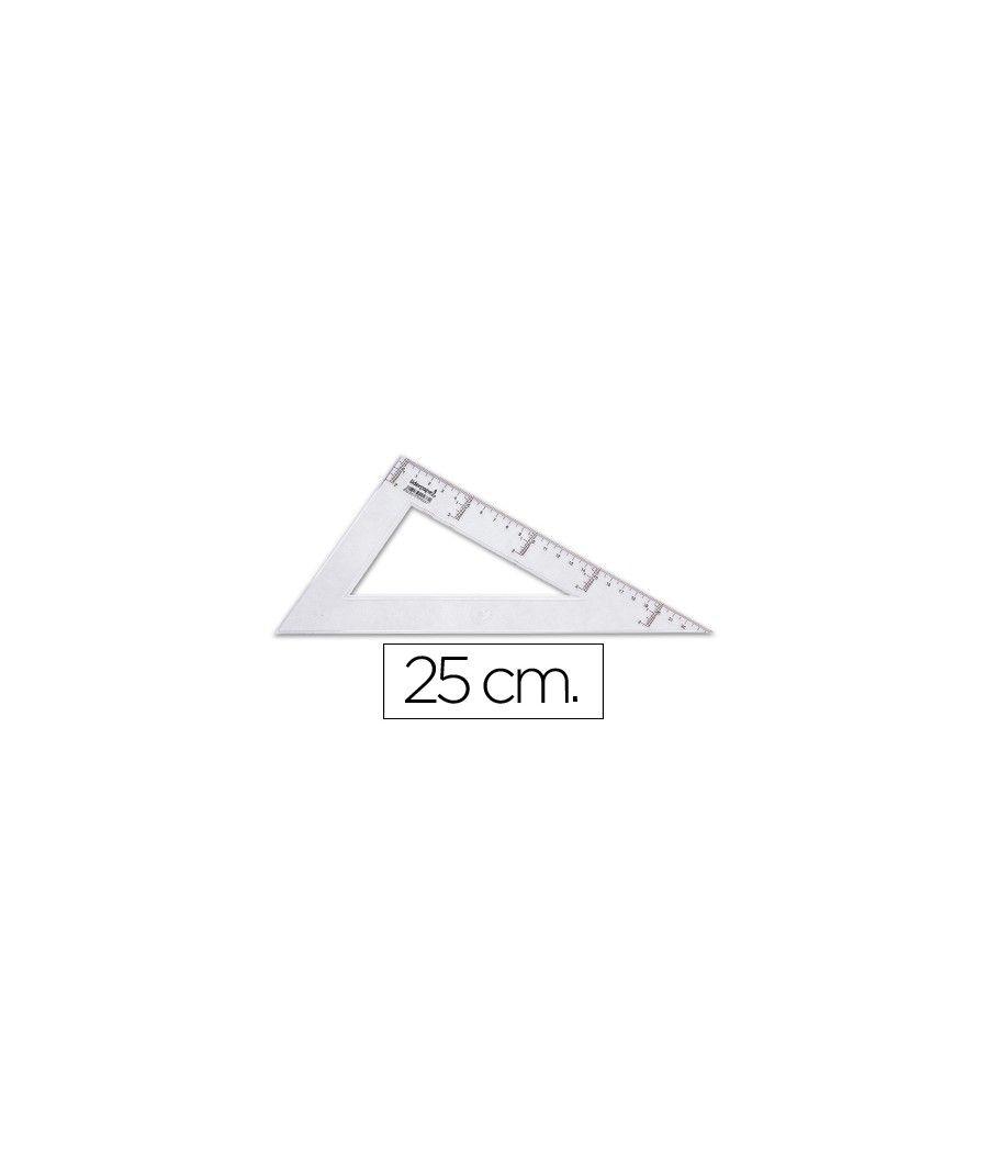 Cartabón liderpapel 25 cm plástico cristal pack 20 unidades - Imagen 2