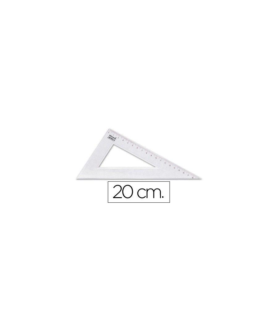 Cartabón liderpapel 20 cm plástico cristal pack 20 unidades - Imagen 2