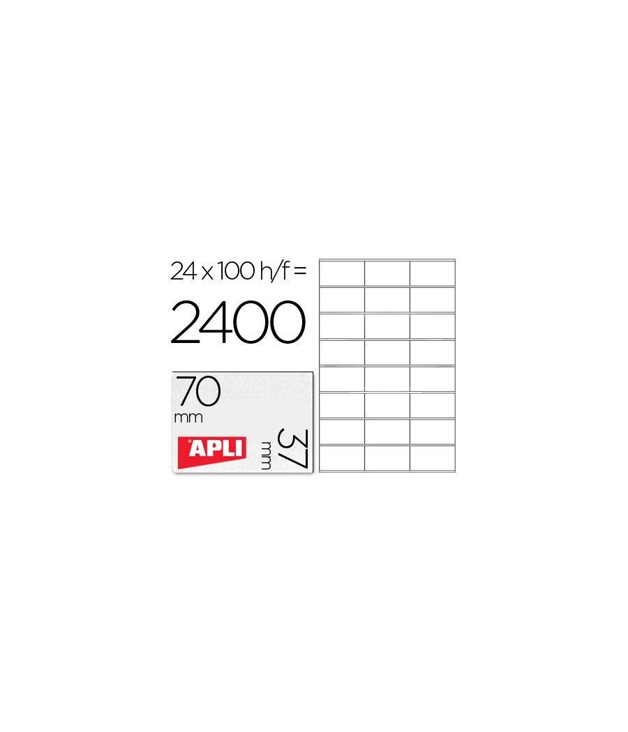 Etiqueta adhesiva apli 1273 tamaño 70x37 mm fotocopiadora láser ink-jet caja con 100 hojas din a4 - Imagen 2