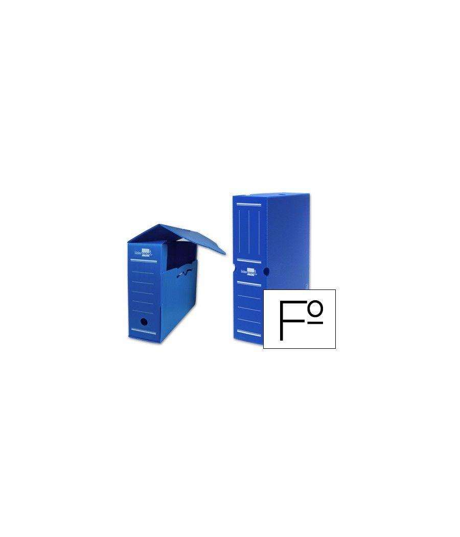 Caja archivo definitivo plástico liderpapel azul 360x260x100 mm pack 5 unidades - Imagen 2