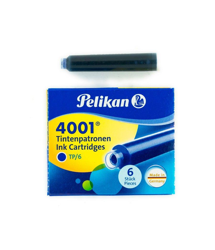 Tinta para plumas pelikan azul real caja 6 cartuchos pack 10 unidades - Imagen 3