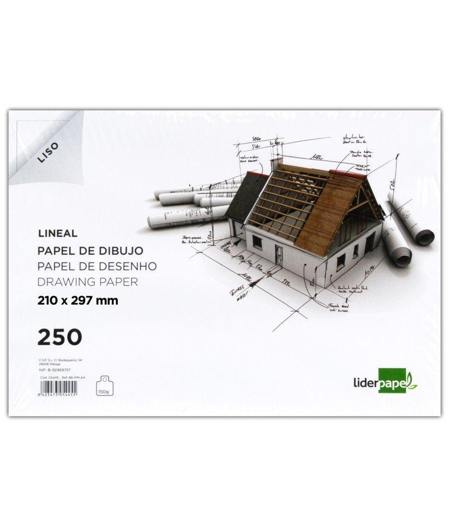 Papel dibujo liderpapel 210x297mm 150g/m2 con cajetin pack 250 unidades - Imagen 3