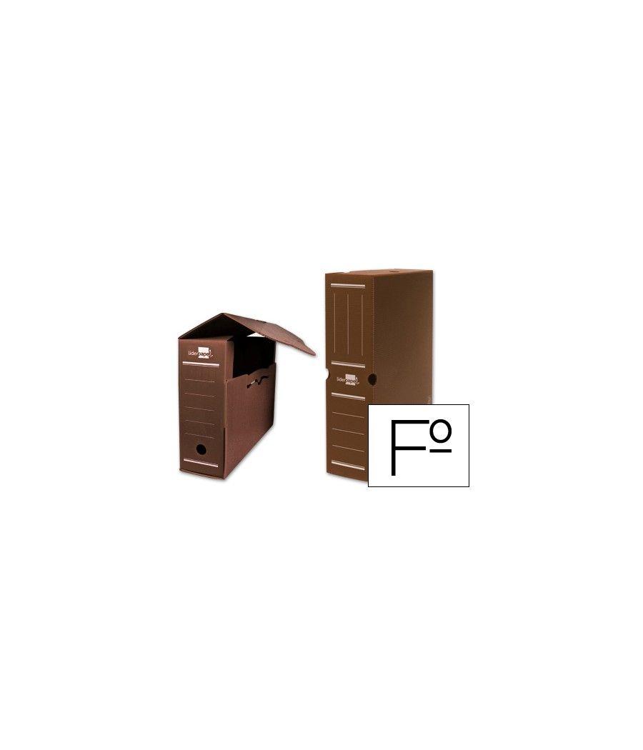 Caja archivo definitivo plástico liderpapel marron 360x260x100 mm pack 5 unidades - Imagen 2