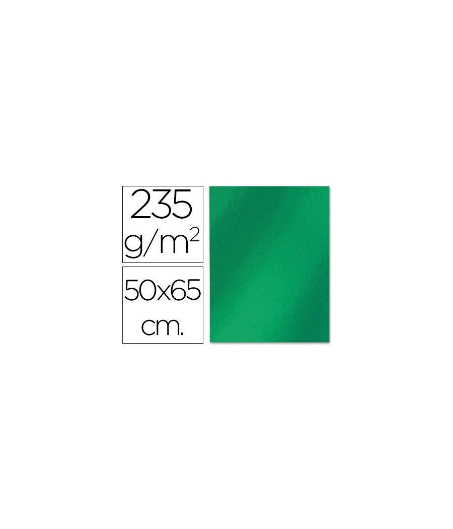 Cartulina liderpapel 50x65 cm 235g/m2 metalizada verde pack 10 unidades - Imagen 2
