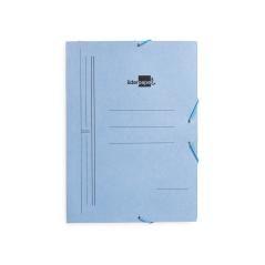 Carpeta liderpapel gomas folio 3 solapas cartón pintado azul pack 10 unidades - Imagen 3