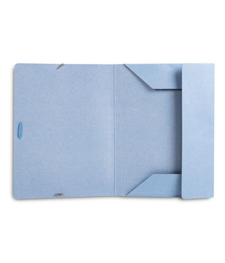 Carpeta liderpapel gomas folio 3 solapas cartón pintado azul pack 10 unidades - Imagen 6