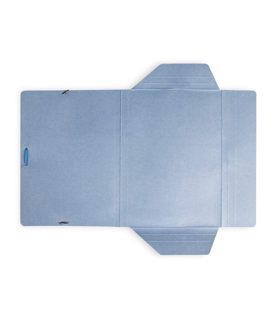 Carpeta liderpapel gomas folio 3 solapas cartón pintado azul pack 10 unidades - Imagen 7