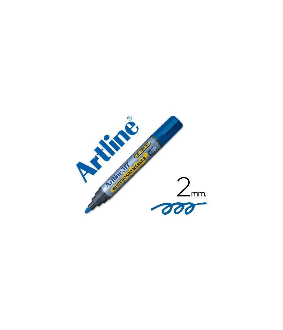 Rotulador artline pizarra ek-517 azul -punta redonda 2 mm -tinta de bajo olor pack 12 unidades - Imagen 2