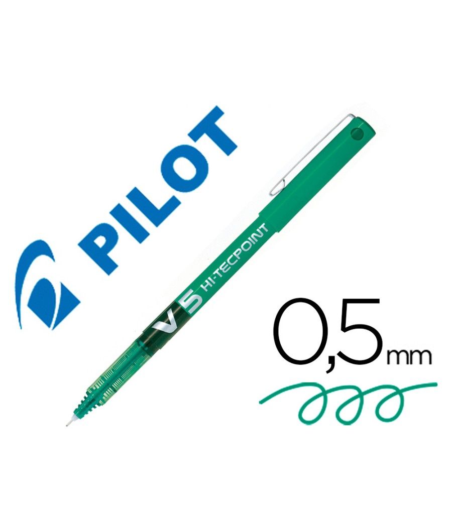 Rotulador pilot punta aguja v-5 verde 0.5 mm pack 12 unidades - Imagen 2