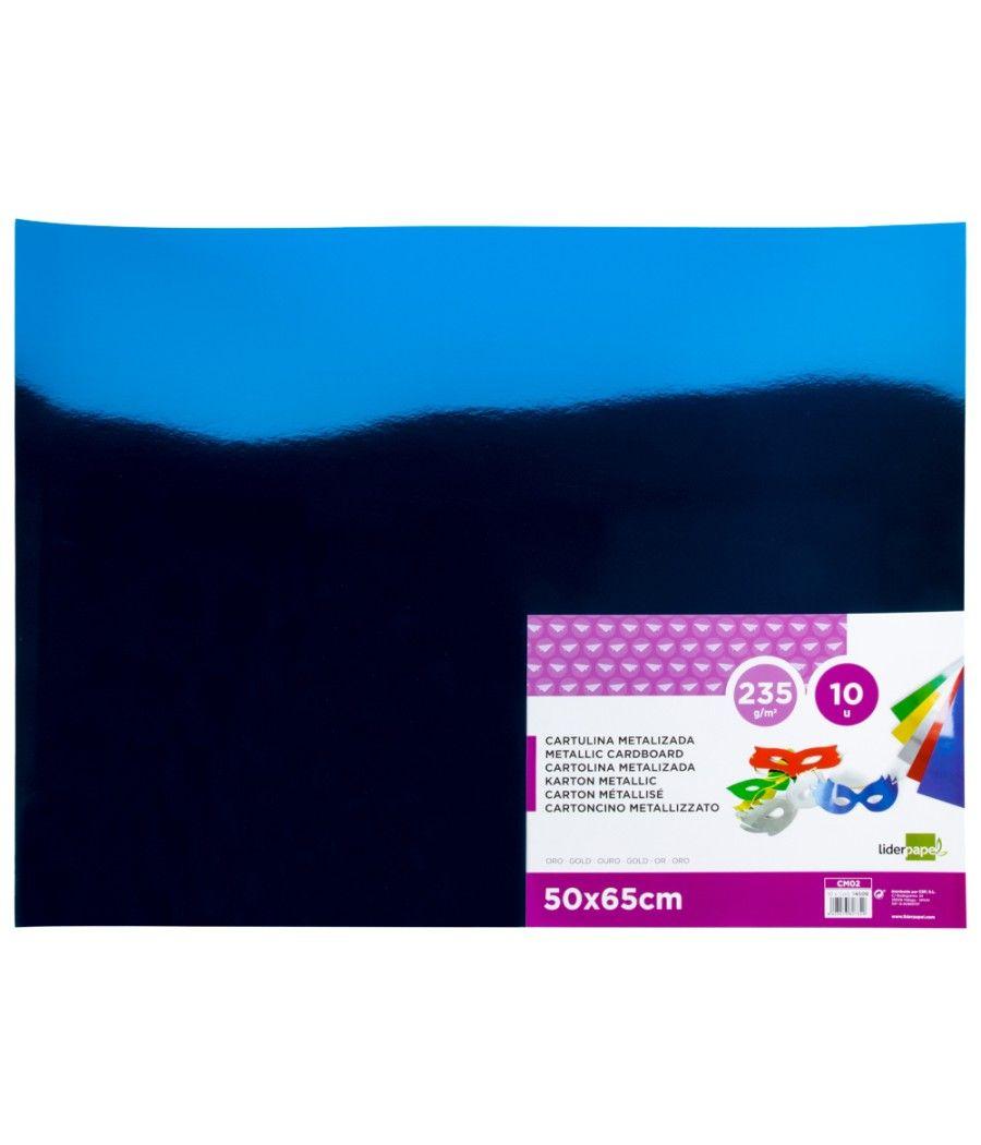 Cartulina liderpapel 50x65 cm 235g/m2 metalizada azul pack 10 unidades - Imagen 3