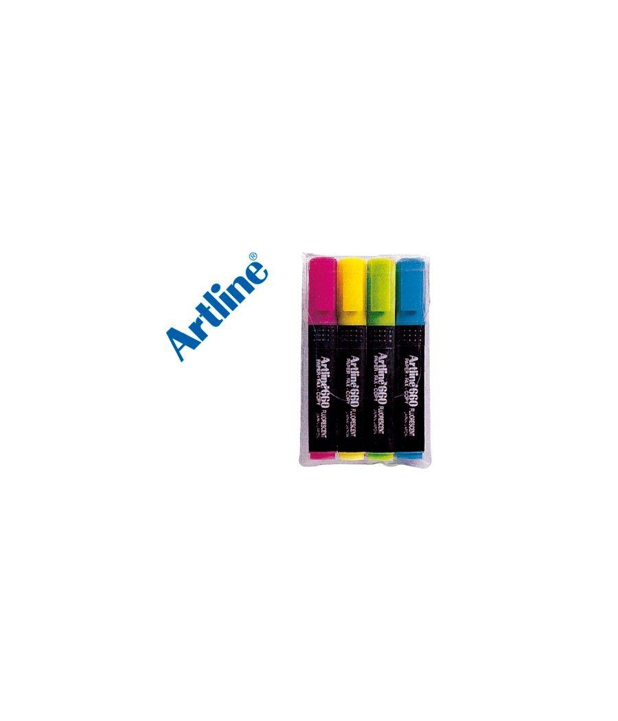 Rotulador artline fluorescente ek-660 4 -punta biselada -bolsa de 4 rotuladores - Imagen 2