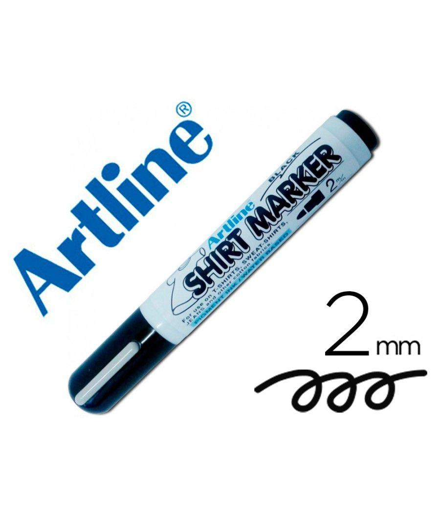 Rotulador artline camiseta ekt-2 negro punta redonda 2 mm para uso en camisetas pack 4 unidades - Imagen 1