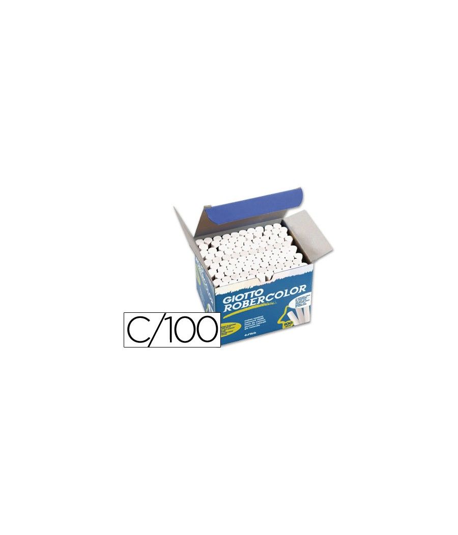 Tiza blanca antipolvo robercolor -caja de 100 unidades - Imagen 2