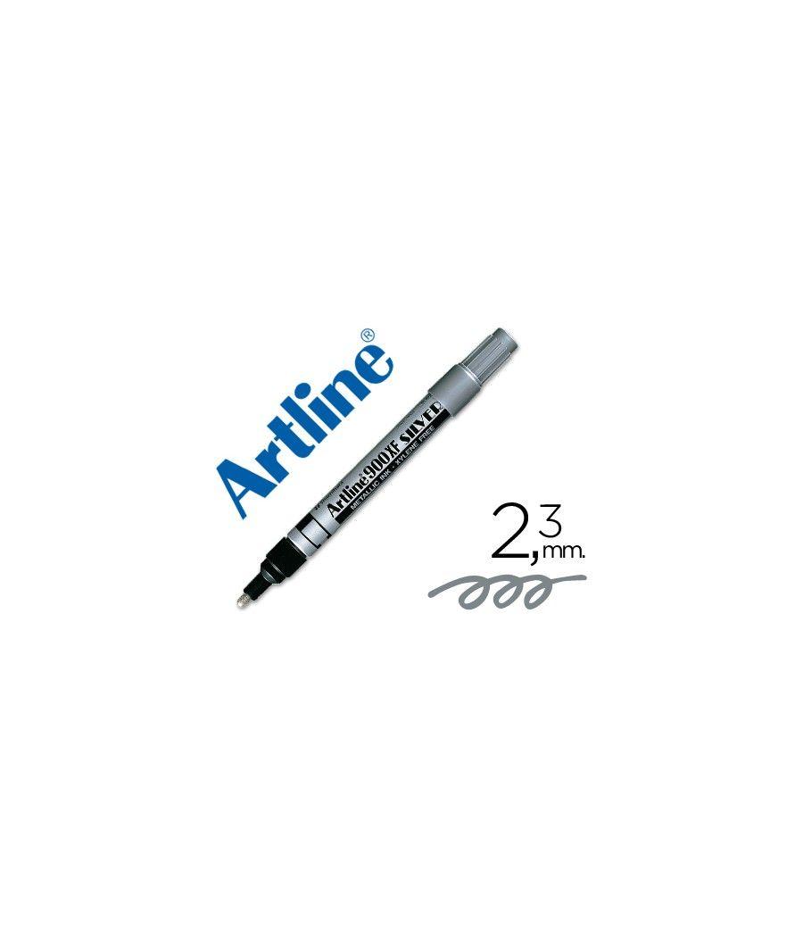 Rotulador artline marcador permanente tinta metálica ek-900 plata -punta redonda 2.3 mm pack 12 unidades - Imagen 2