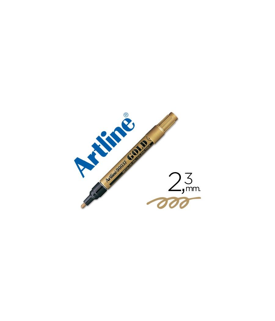 Rotulador artline marcador permanente tinta metálica ek-900 oro -punta redonda 2.3 mm pack 12 unidades - Imagen 2