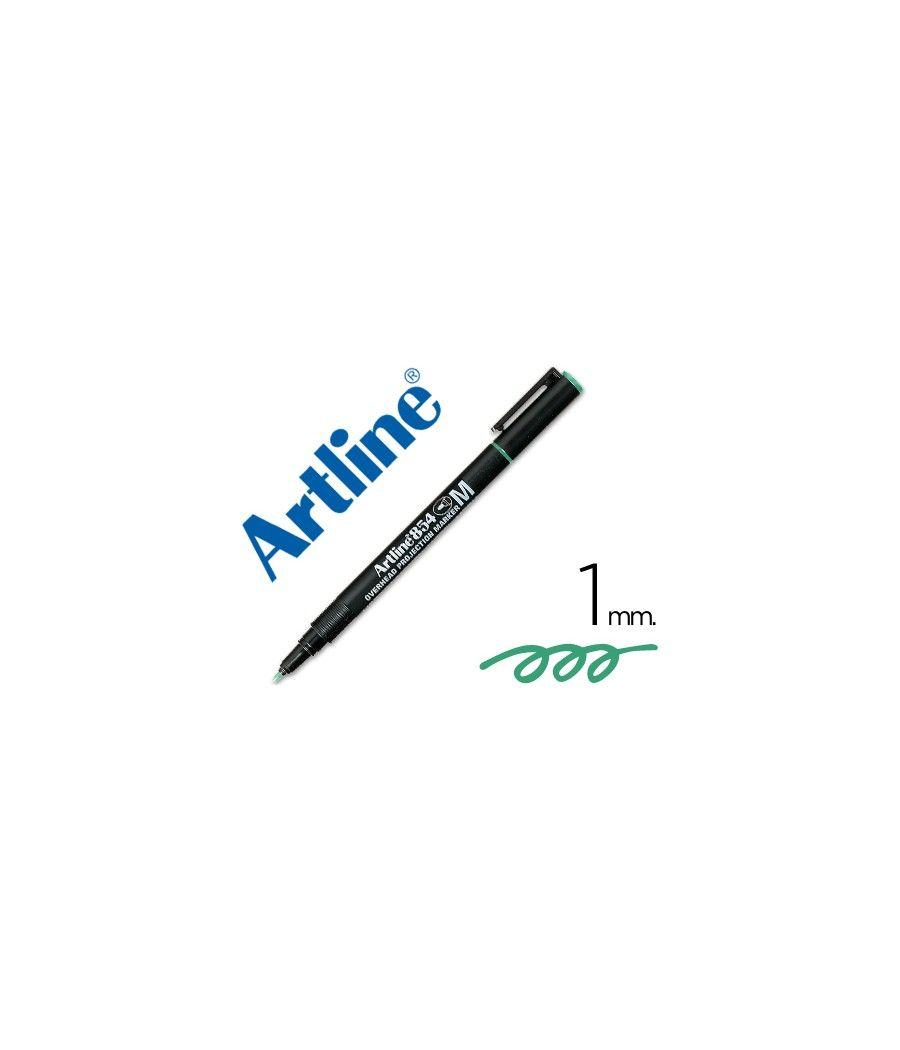 Rotulador artline retroproyeccion punta fibra permanente ek-854 verde -punta redonda 1 mm pack 12 unidades - Imagen 2