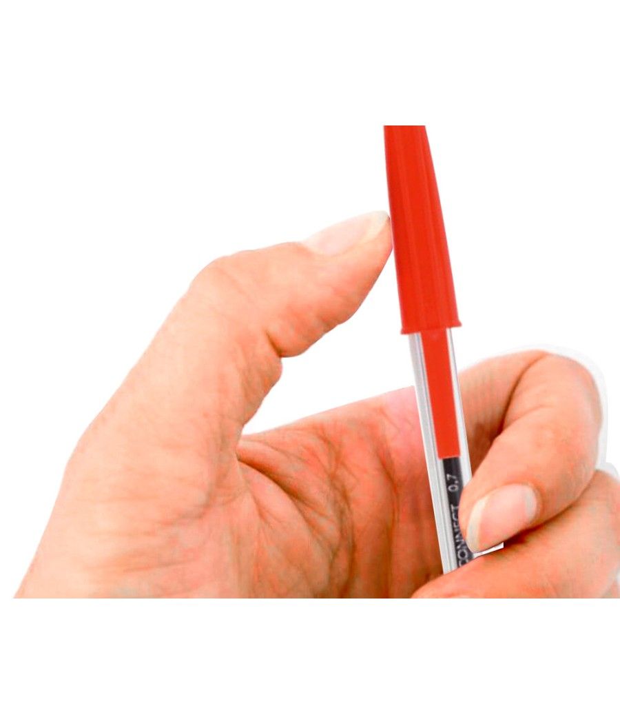 Bolígrafo transparente q-connect rojo medio kf26041 pack 50 unidades - Imagen 6
