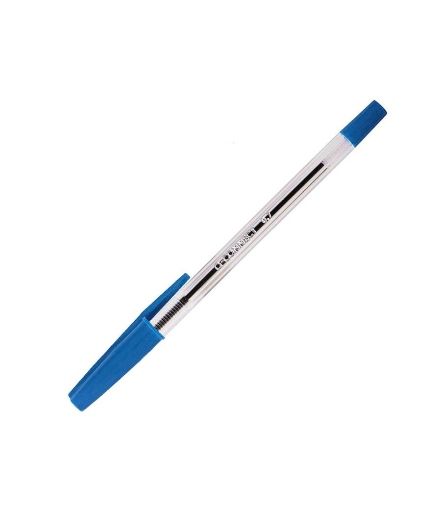 Bolígrafo transparente q-connect azul medio kf26039 pack 50 unidades - Imagen 5